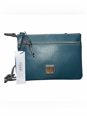 NWT Dooney & Bourke Deep Teal Leather Crossbody Pouch